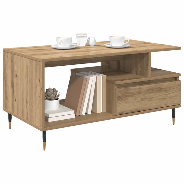 vidaXL &Tau;&rho;&alpha;&pi;&epsilon;&zeta;ά&kappa;&iota; &sigma;&alpha;&lambda;&omicron;&nu;&iota;&omicron;ύ &mu;&epsilon; &sigma;&upsilon;&rho;&tau;ά&rho;&iota; Artisan Oak 90 x 49 x 45 &epsilon;&kappa;