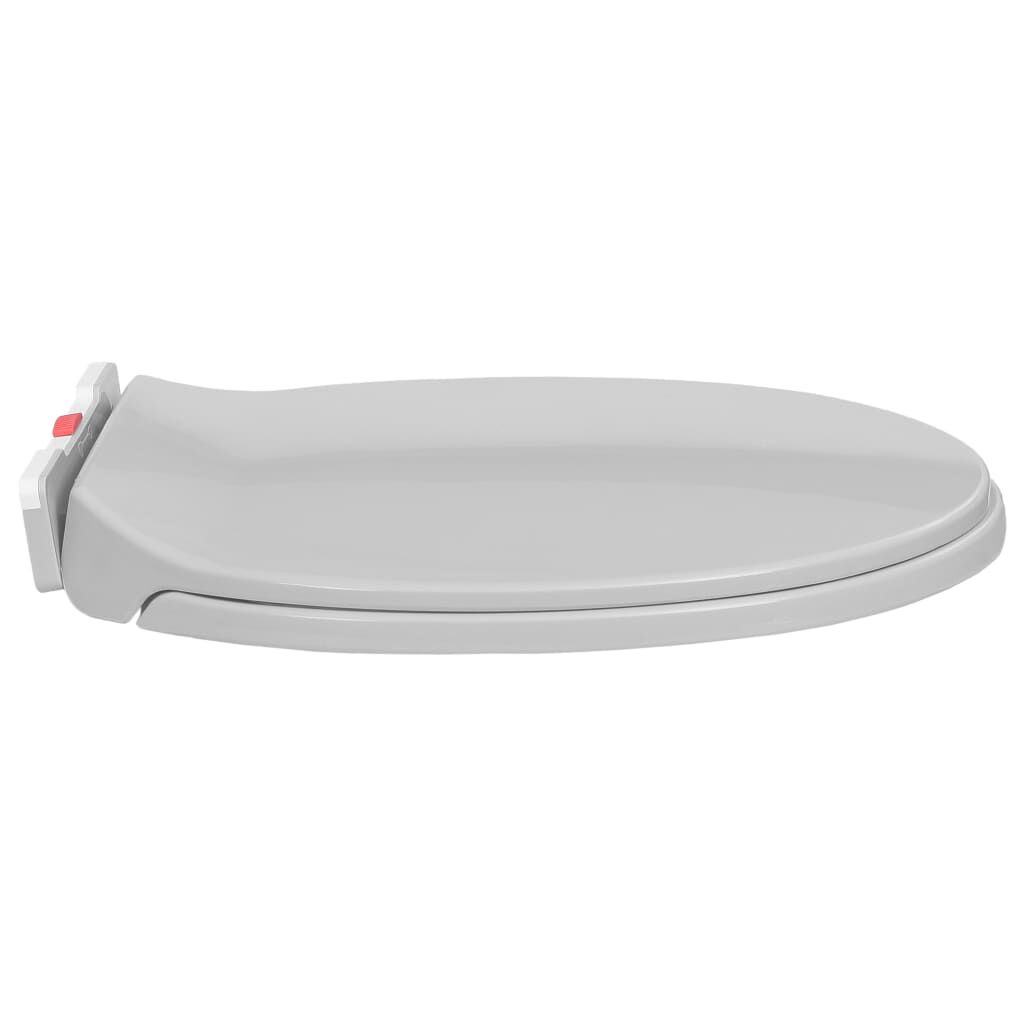 vidaXL Κάλυμμα Λεκάνης με Soft Close &amp; Quick Release Οβάλ Ανοιχτό Γκρι