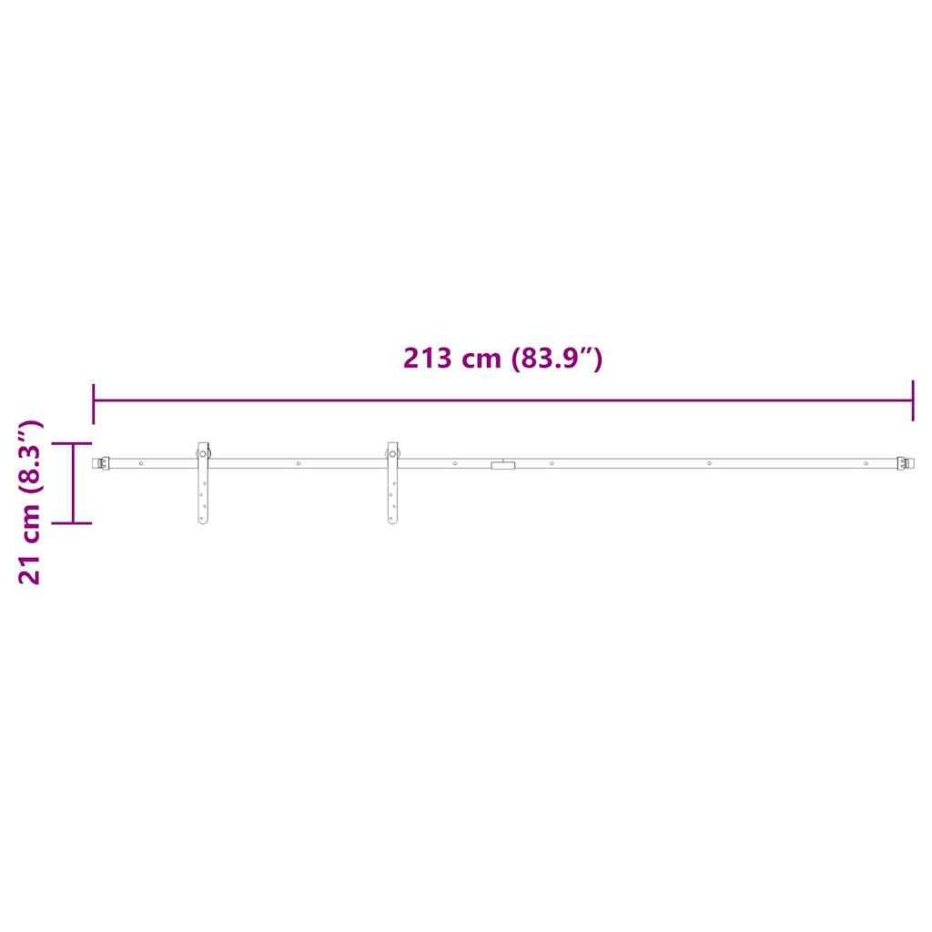 vidaXL Κιτ συρόμενης πόρτας γραφείου 213 cm από ανθρακούχο χάλυβα