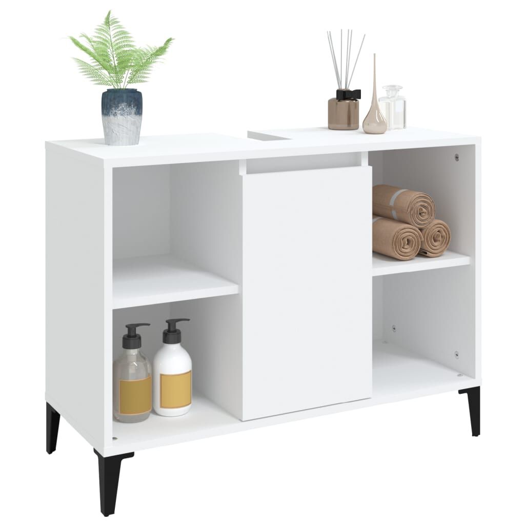 vidaXL Ντουλάπι Νιπτήρα Λευκό 80 x 33 x 60 εκ. Επεξεργασμένο Ξύλο