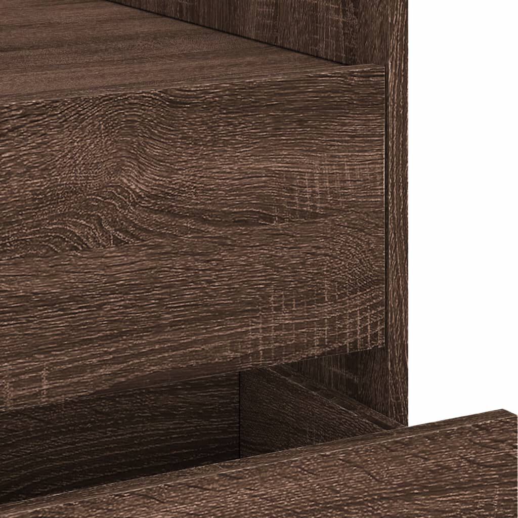 vidaXL Κομοδίνο Καφέ Δρυς 45x50x50 εκ. από Επεξεργασμένο Ξύλο