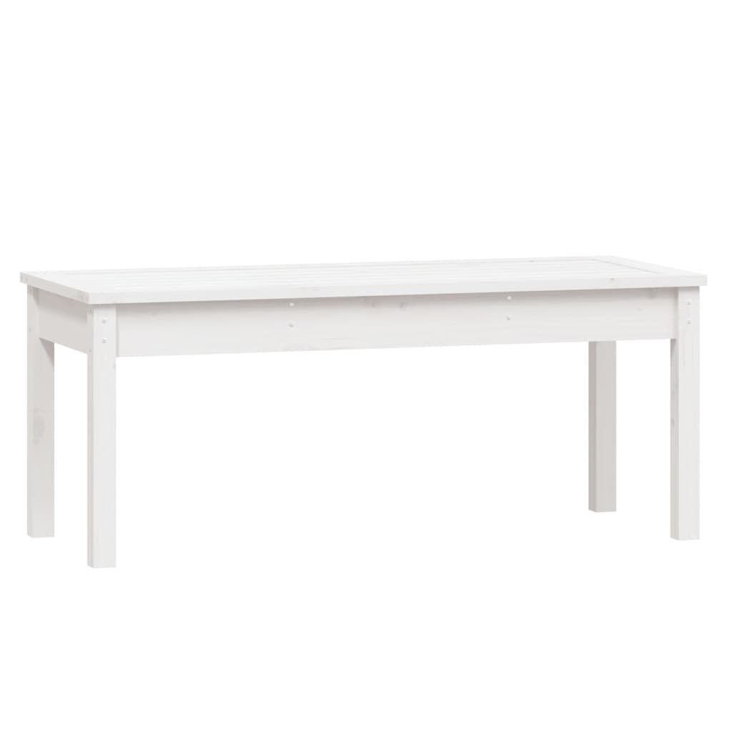 vidaXL Παγκάκι Κήπου Λευκό 109x44x45 εκ. από Μασίφ Ξύλο Πεύκου