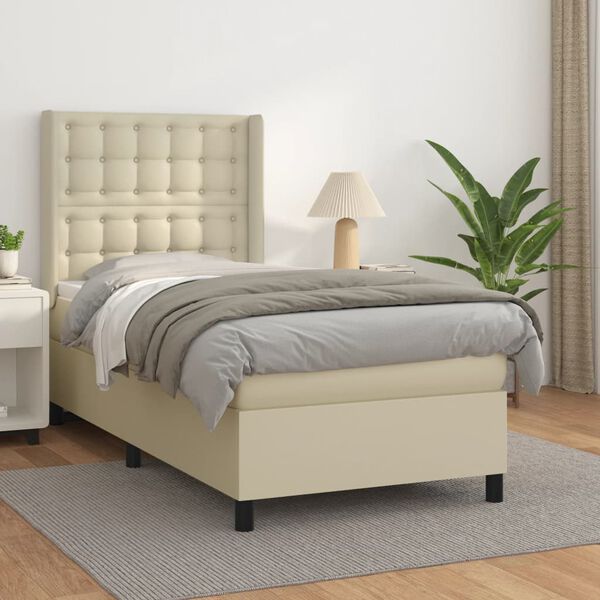vidaXL &Kappa;&rho;&epsilon;&beta;ά&tau;&iota; Boxspring &mu;&epsilon; &Sigma;&tau;&rho;ώ&mu;&alpha; &Kappa;&rho;&epsilon;&mu; 90x200 &epsilon;&kappa;. &alpha;&pi;ό &Sigma;&upsilon;&nu;&theta;&epsilon;&tau;&iota;&kappa;ό &Delta;έ&rho;&mu;&alpha;