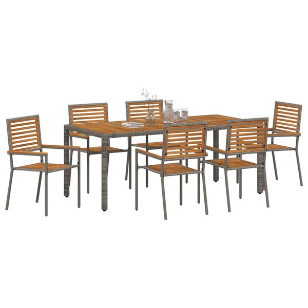 vidaXL &Sigma;έ&tau; &phi;&alpha;&gamma;&eta;&tau;&omicron;ύ &gamma;&iota;&alpha; &kappa;ή&pi;&omicron; 7 pcs &Gamma;&kappa;&rho;&iota; 190 x 90 x 75 cm