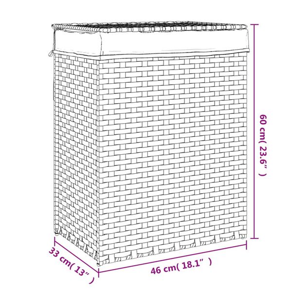 vidaXL Καλάθι Πλυντηρίου με Καπάκι Λευκό 46x33x60 εκ. Συνθετικό Ρατάν