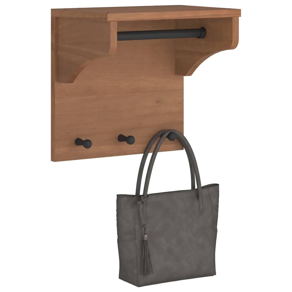 vidaXL Επίτοιχη κρεμάστρα παλτών SANDNES 43x30x42 εκ. Πεύκο μασίφ ξύλο