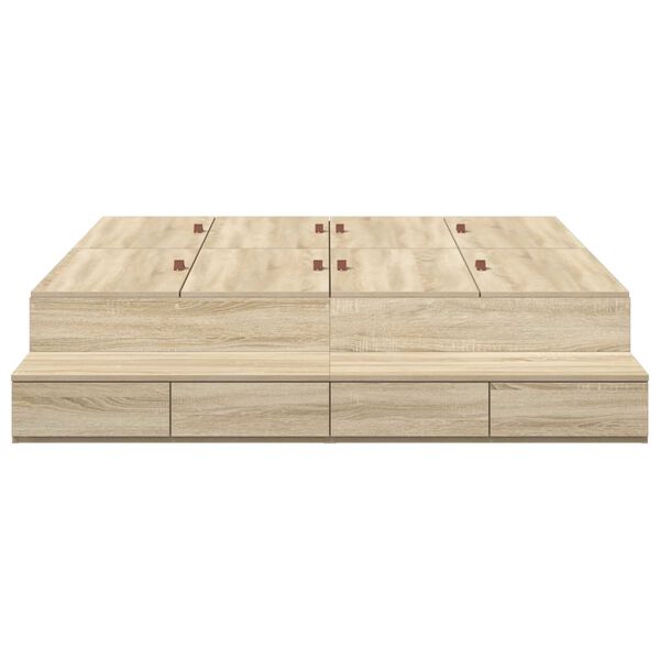 vidaXL Κρεβάτι Αποθήκευσης σε Χρώμα Σοένα 135x190 εκ.