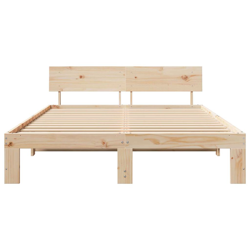 vidaXL Σκελετός Κρεβατιού Καφέ 140 x 200 cm Μασίφ ξύλο πεύκου