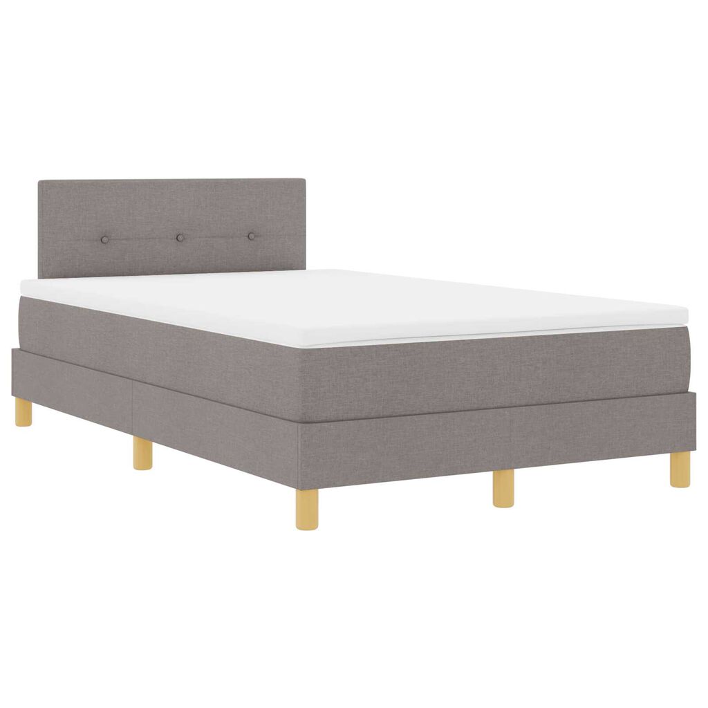 vidaXL Κρεβάτι Box Spring με Στρώμα & LED Ταπάζ 120x200 εκ. Ύφασμα