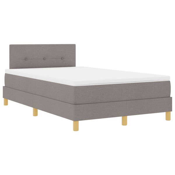 vidaXL Κρεβάτι Box Spring με Στρώμα & LED Ταπάζ 120x200 εκ. Ύφασμα