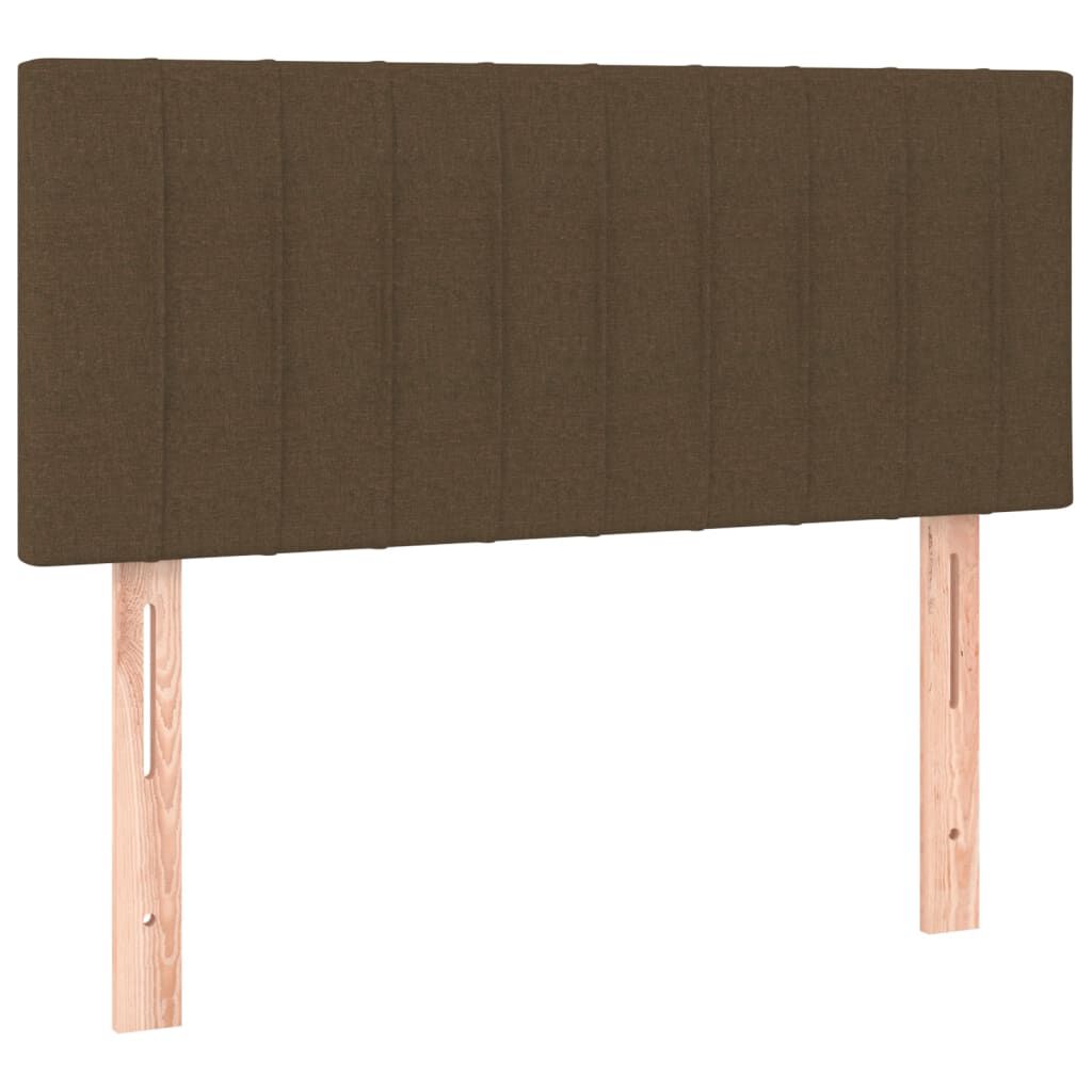 vidaXL Κρεβάτι Boxspring με Στρώμα Σκούρο Καφέ 90x190 εκ. Υφασμάτινο
