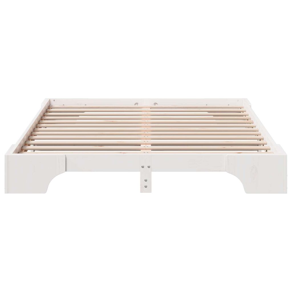 vidaXL Σκελετός Κρεβατιού Λευκό Ξύλο 140 x 200 cm Ανθεκτικός