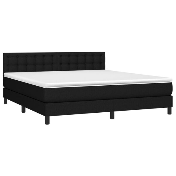 vidaXL &Kappa;&rho;&epsilon;&beta;ά&tau;&iota; Boxspring &mu;&epsilon; &Sigma;&tau;&rho;ώ&mu;&alpha; & LED &Mu;&alpha;ύ&rho;&omicron; 180x200 &epsilon;&kappa;. &Upsilon;&phi;&alpha;&sigma;&mu;ά&tau;&iota;&nu;&omicron;