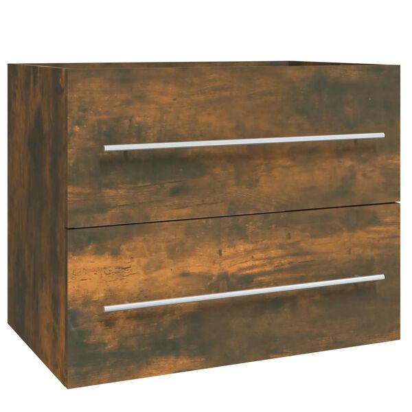 vidaXL Ντουλάπι Νιπτήρα Καπνιστή Δρυς 60 x 38,5 x 48 εκ. Επεξεργ. Ξύλο