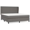 vidaXL Κρεβάτι Boxspring με Στρώμα Γκρι 160x200εκ. από Συνθετικό Δέρμα