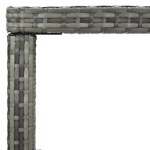 vidaXL Τραπέζι Μπαρ Κήπου Γκρι 130x60x110 εκ. Συνθετικό Ρατάν/Γυαλί