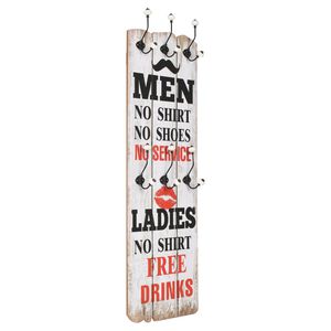 vidaXL &Kappa;&rho;&epsilon;&mu;ά&sigma;&tau;&rho;&alpha; &Tau;&omicron;ί&chi;&omicron;&upsilon; &laquo;MEN LADIES&raquo; &mu;&epsilon; 6 &Gamma;ά&nu;&tau;&zeta;&omicron;&upsilon;&sigmaf; 120 x 40 &epsilon;&kappa;.