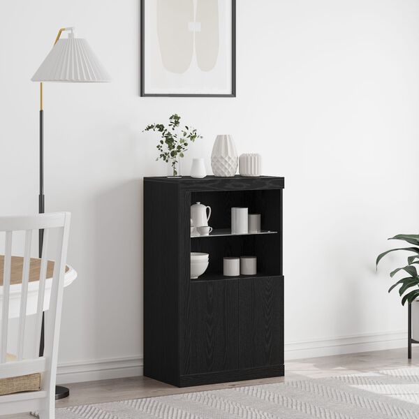 vidaXL Βοηθητικό ντουλάπι Μαύρη δρυς 60.5 x 37 x 100 εκ