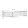 vidaXL Ράφι Τοίχου με Συρτάρια Γυαλ. Λευκό 88x26x18,5 εκ. Επεξ. Ξύλο