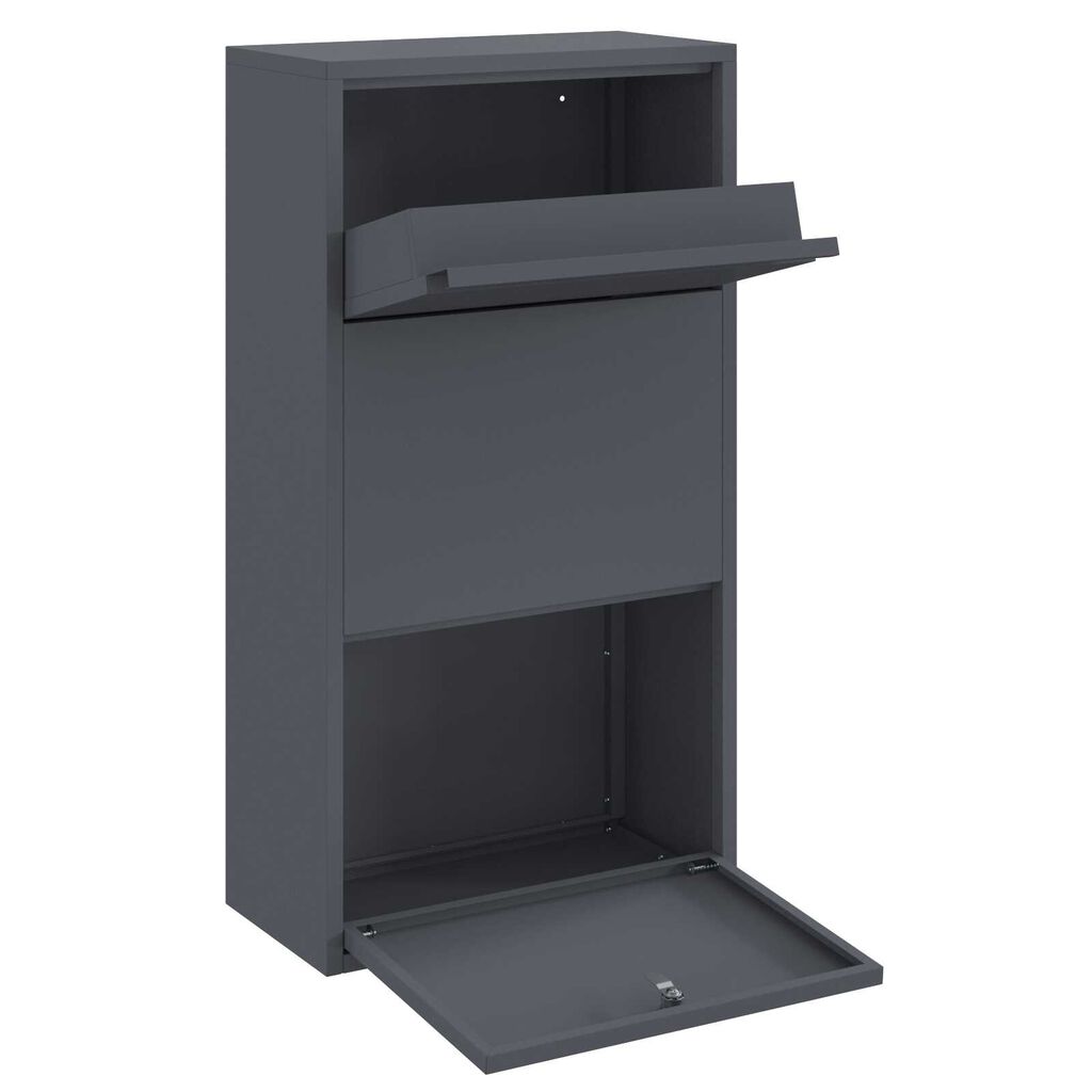 vidaXL Γραμματοκιβώτιο για Πακέτα Ανθρακί 44x22x82 εκ Χάλυβα