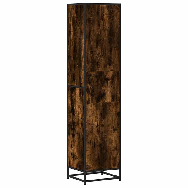 vidaXL Βιβλιοθήκη Καπνιστή Δρυς 40x35x170,5 εκ. από Επεξεργασμένο Ξύλο