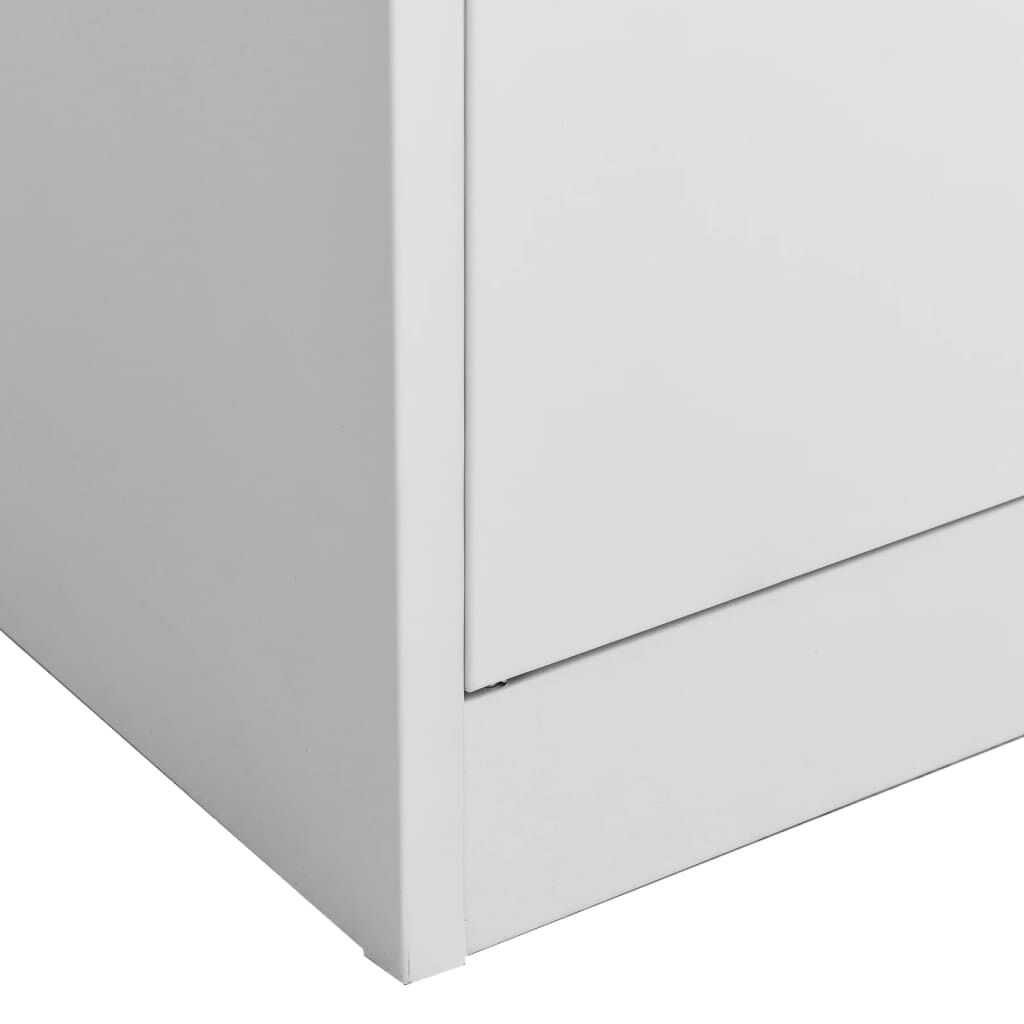 vidaXL Ντουλάπα Γραφείου 90 x 40 x 180 εκ. Ανοιχτό Γκρι Ατσάλινη