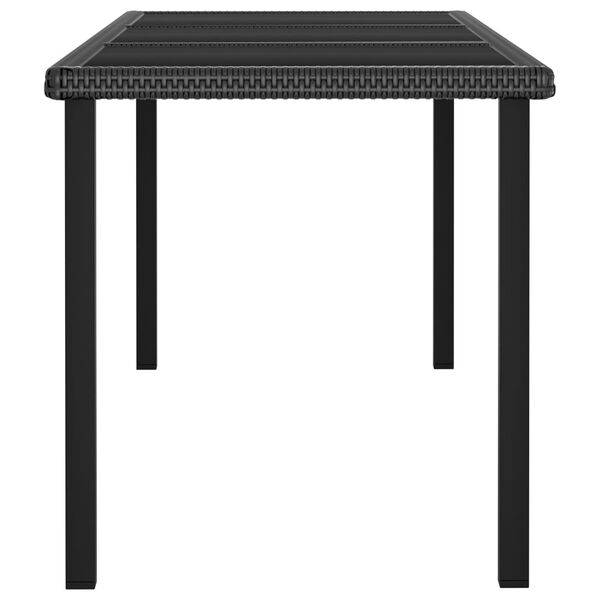 vidaXL Τραπεζαρία Κήπου Μαύρη 180 x 70 x 73 εκ. από Συνθετικό Ρατάν