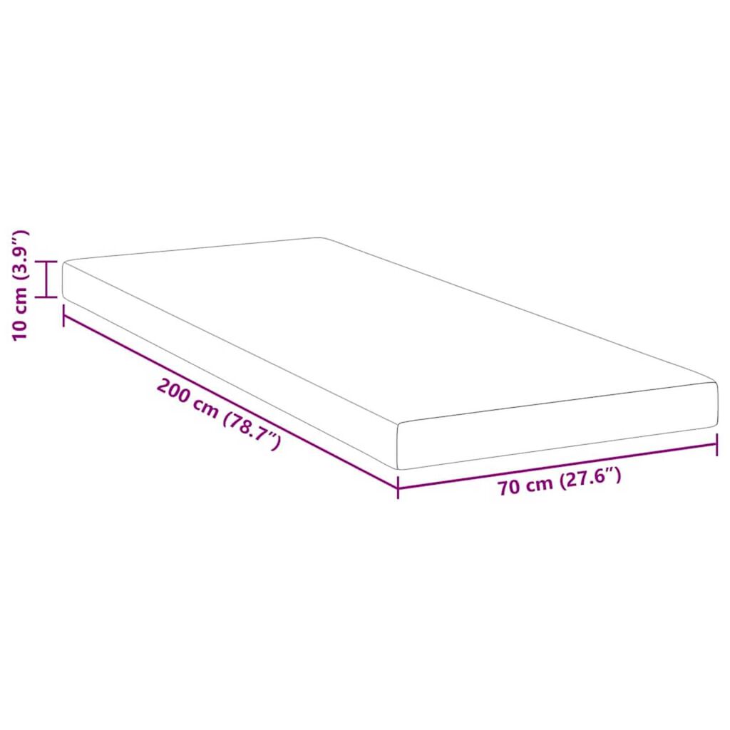 vidaXL Στρώματα Λευκό 70 x 200 cm 100% ύφασμα πολυεστέρα με τζακάρ