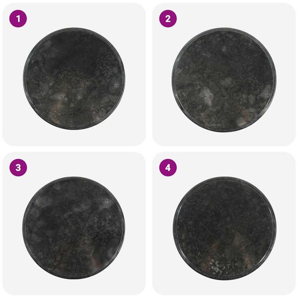 vidaXL Επιφάνεια Τραπεζιού Μαύρη Ø50 x 2,5 cm Μαρμάρινη