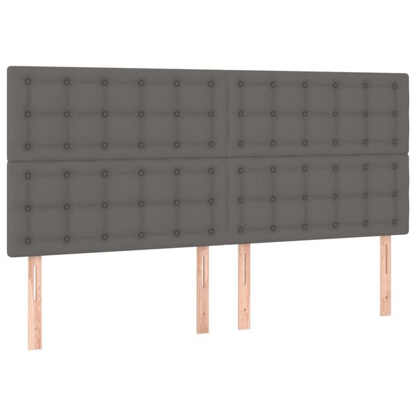 vidaXL Πλαίσιο Κρεβατιού με Κεφαλάρι Γκρι 180x200 εκ. Συνθετικό Δέρμα