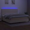 vidaXL &Kappa;&rho;&epsilon;&beta;ά&tau;&iota; Boxspring &mu;&epsilon; &Sigma;&tau;&rho;ώ&mu;&alpha; & LED &Kappa;&rho;&epsilon;&mu; 200x200 &epsilon;&kappa;. &Upsilon;&phi;&alpha;&sigma;&mu;ά&tau;&iota;&nu;&omicron;