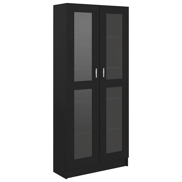 vidaXL Βιτρίνα Μαύρη 82,5 x 30,5 x 185,5 εκ. Επεξ. Ξύλο