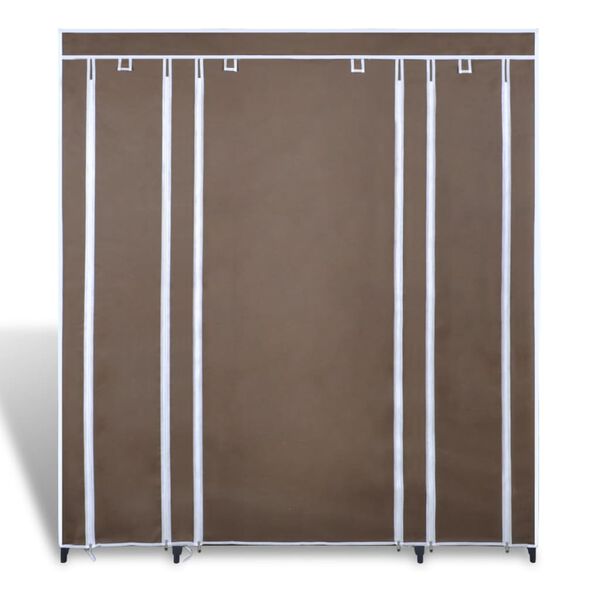 vidaXL Ντουλάπα με Ράφια / Σωλήνες Καφέ 45 x 150 x 176 εκ. Υφασμάτινη