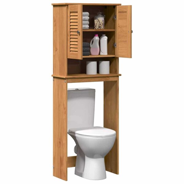 vidaXL Ντουλάπα τουαλέτας με ράφι VIGO καφέ μελί 60 x 27 x 161 εκ