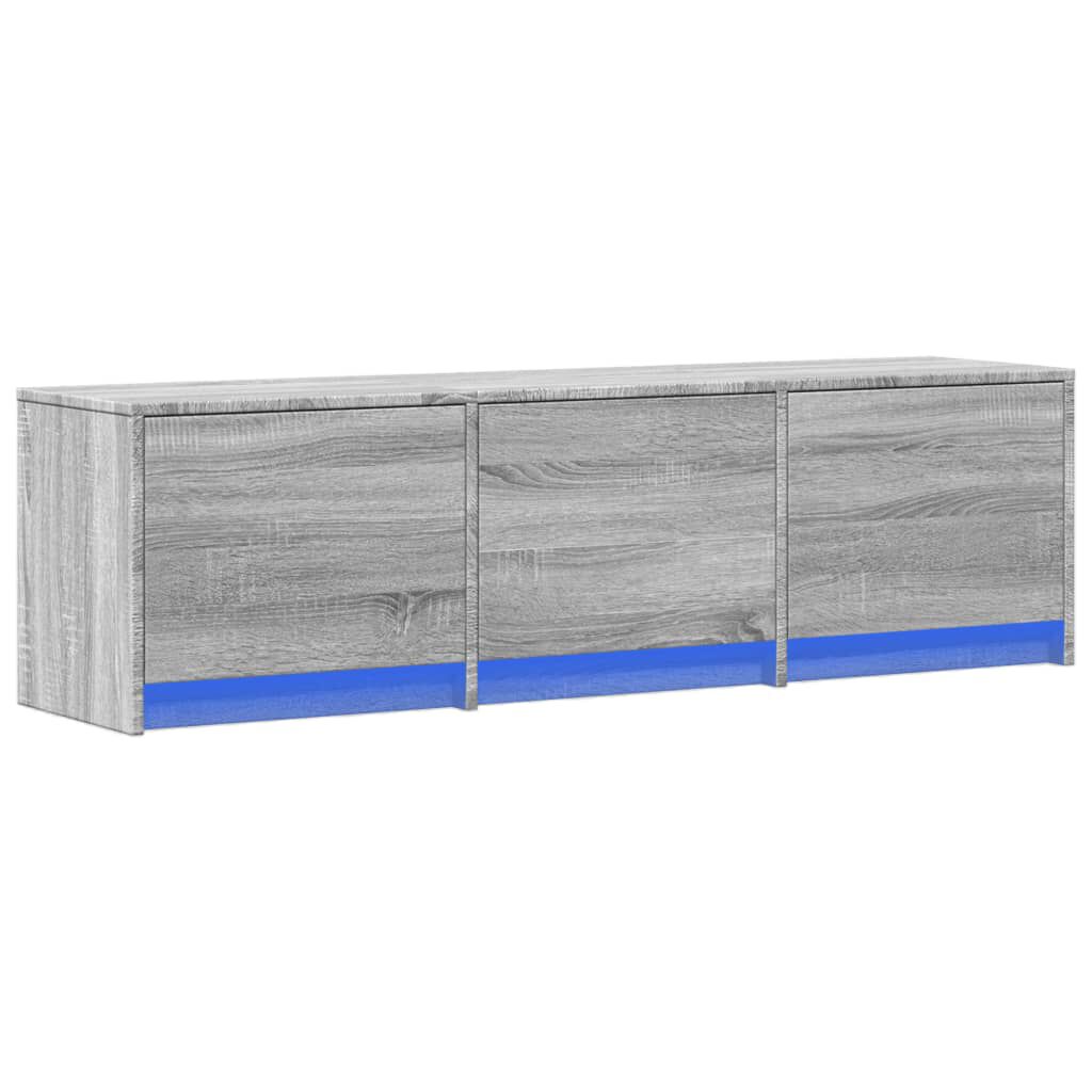 vidaXL Έπιπλο Τηλεόρασης με LED Γκρι Sonoma 140x34x40 εκ. Επεξ. Ξύλο