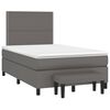 vidaXL Κρεβάτι Boxspring με Στρώμα Γκρι 120x190εκ. από Συνθετικό Δέρμα