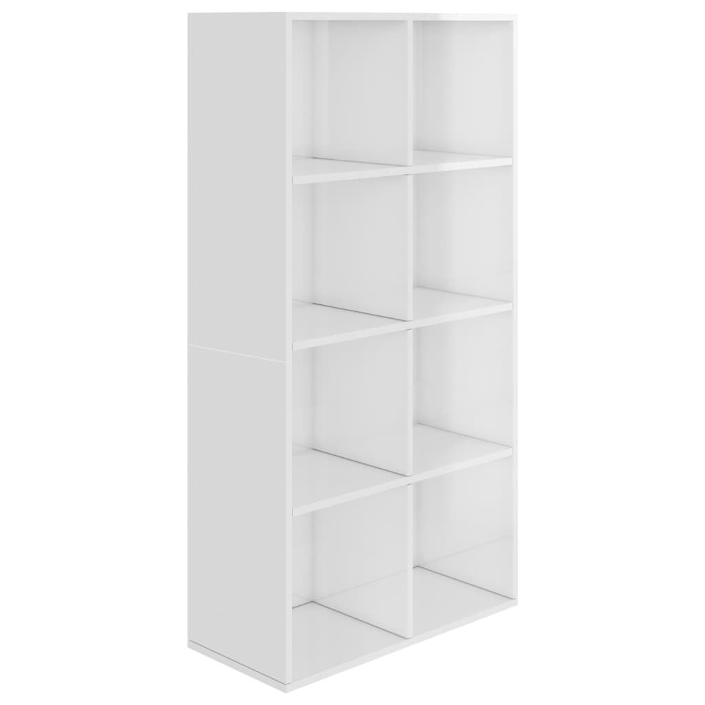 vidaXL Ραφιέρα/Βιβλιοθήκη Γυαλιστερό Λευκό 66x30x130 εκ. Επεξ. Ξύλο