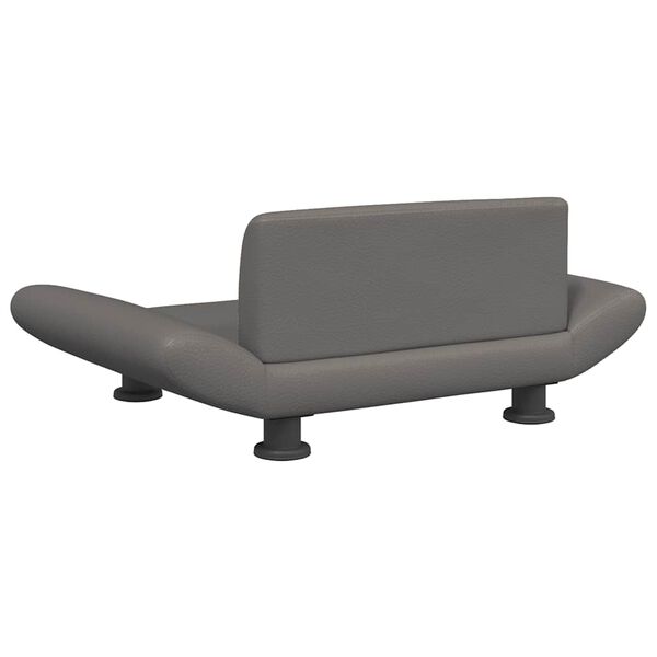 vidaXL Κρεβάτι Σκύλου Γκρι 70x45x28 εκ. από Συνθετικό Δέρμα