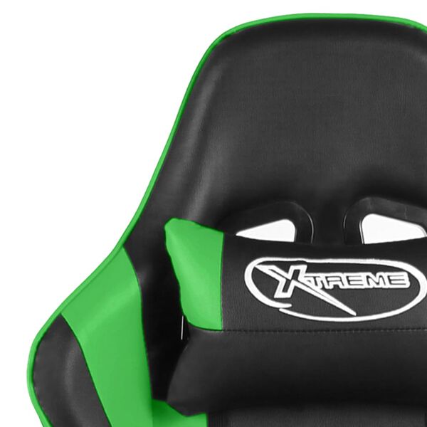 vidaXL Καρέκλα Gaming Περιστρεφόμενη Πράσινη PVC