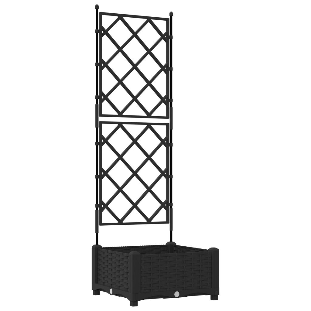 vidaXL Γλάστρα Κήπου με Πύρο Μαύρη 40x40x125.5 εκ.