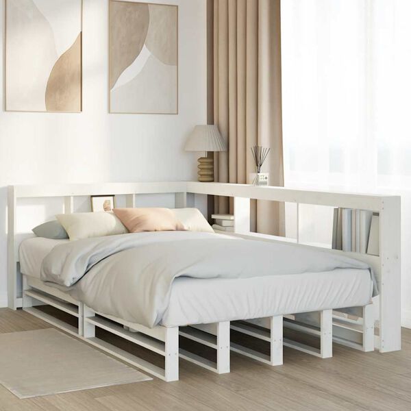 vidaXL Κρεβάτι Βιβλιοθήκη Χωρίς Στρώμα 120x200 εκ Μασίφ Ξύλο Πεύκο