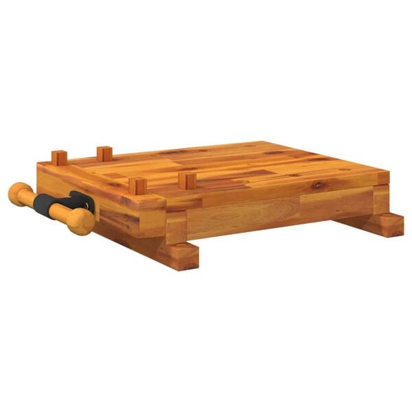 vidaXL Επιφάνεια Πάγκου Εργ. με Μέγγενη 52x44x9,5εκ Μασίφ Ξύλο Ακακίας