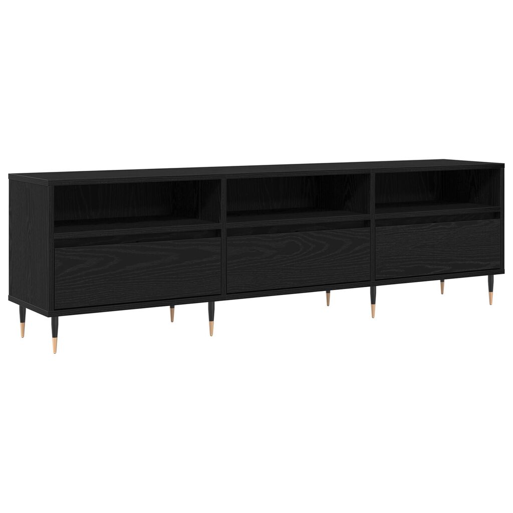 vidaXL Ντουλάπι τηλεόρασης Μαύρη Δρυς 150x30x44.5 εκ. Επεξεργασμένο Ξύλο