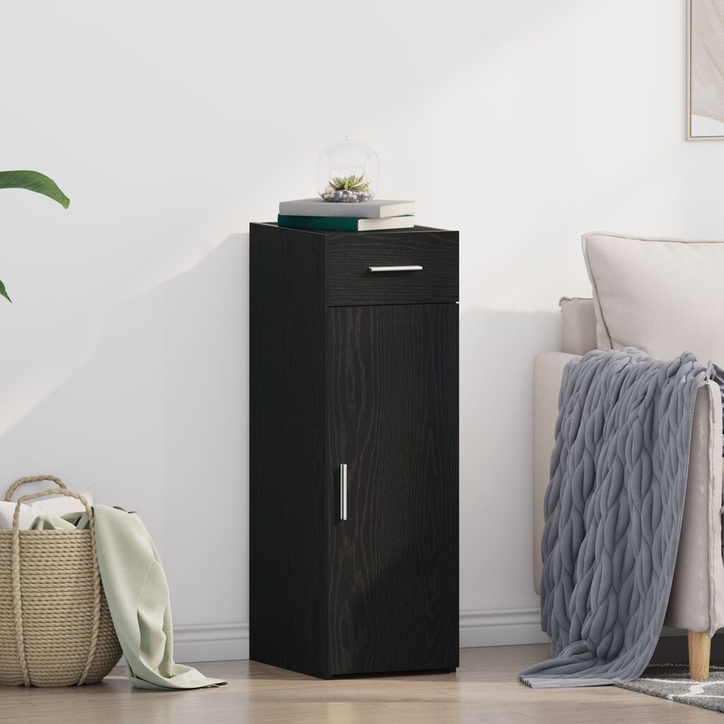vidaXL Μπουφές Μαύρης Δρυός 30x42,5x93 εκ. Κατασκευασμένο από Ξύλο