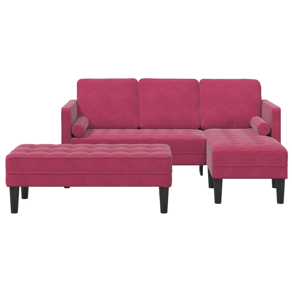vidaXL Σετ Καναπέ 2 pcs Μπορντό 173 x 131 x 67 εκ Βελούδο
