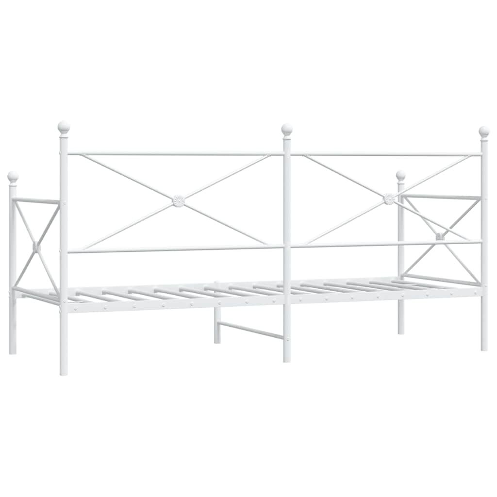 vidaXL Κρεβάτι ημέρας χωρίς στρώμα Λευκό 80x200 cm Ατσάλι