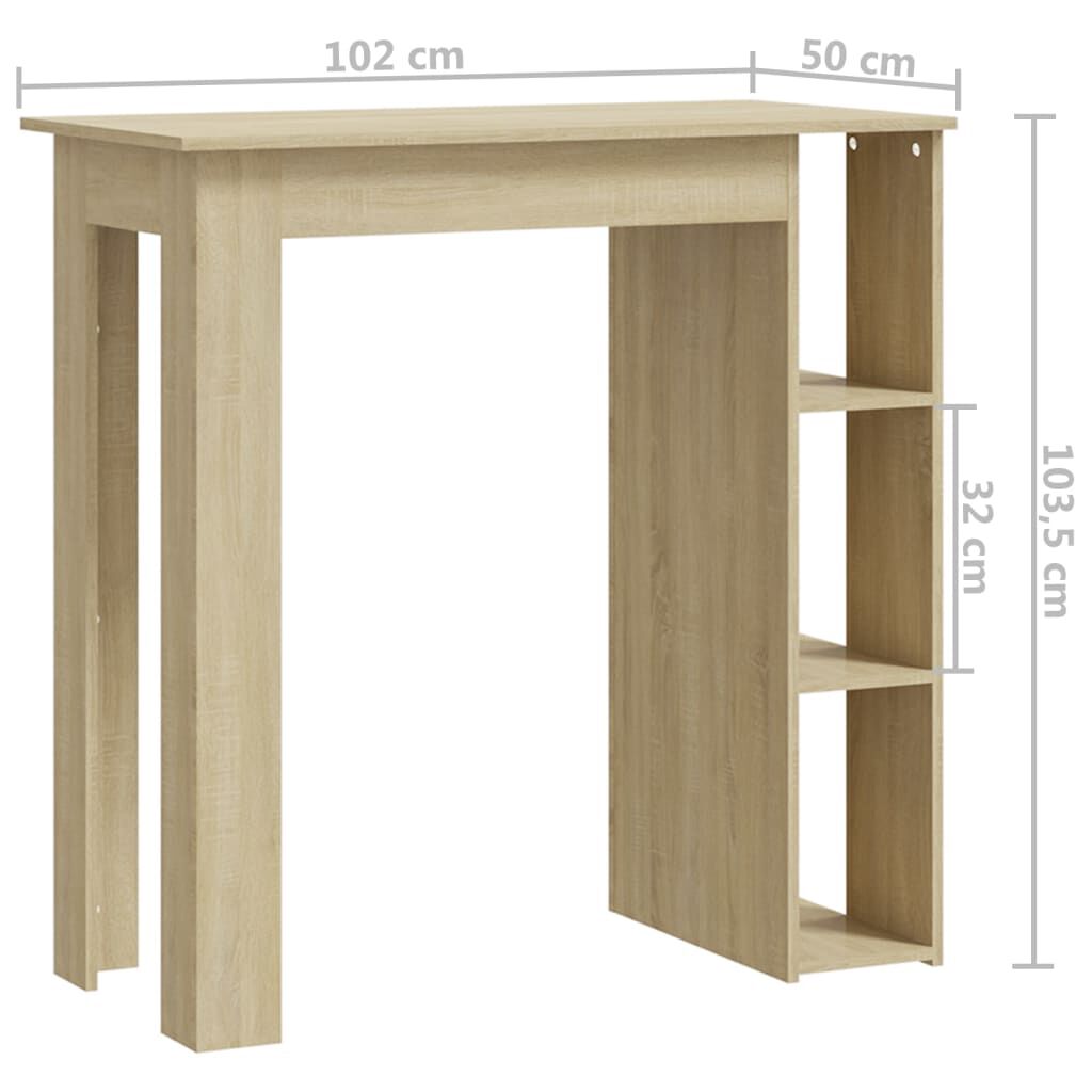 vidaXL Τραπέζι Κονσόλα με Ράφι Sonoma Δρυς 102x50x103,5εκ Επεξ. Ξύλο