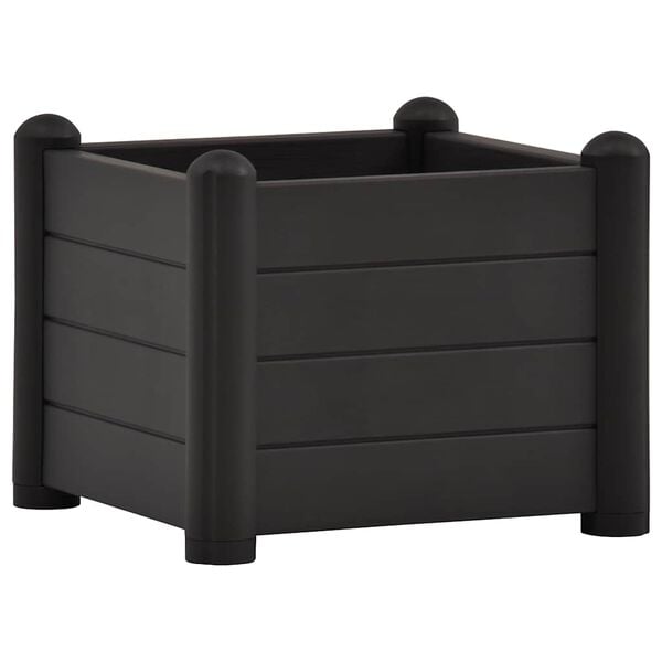 vidaXL Ζαρντινιέρα Υπερυψωμένη Ανθρακί 43 x 43 x 35 εκ. Πολυπροπυλένιο