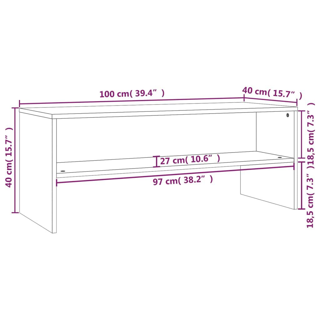 vidaXL Έπιπλο Τηλεόρασης Καφέ Δρυς 100x40x40 εκ. Επεξεργασμένο Ξύλο