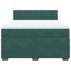 vidaXL Κρεβάτι Boxspring με Στρώμα Σκούρο Πράσινο 160x200εκ. Βελούδινο